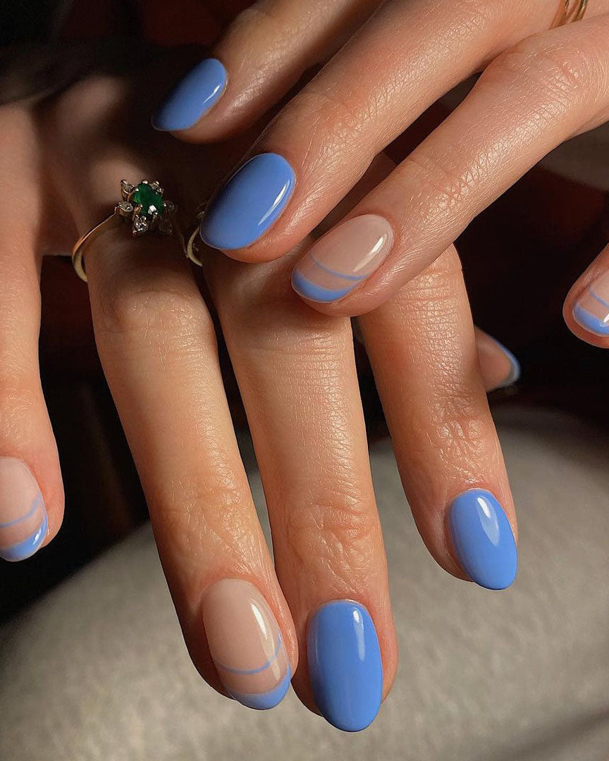 Sky blue nails