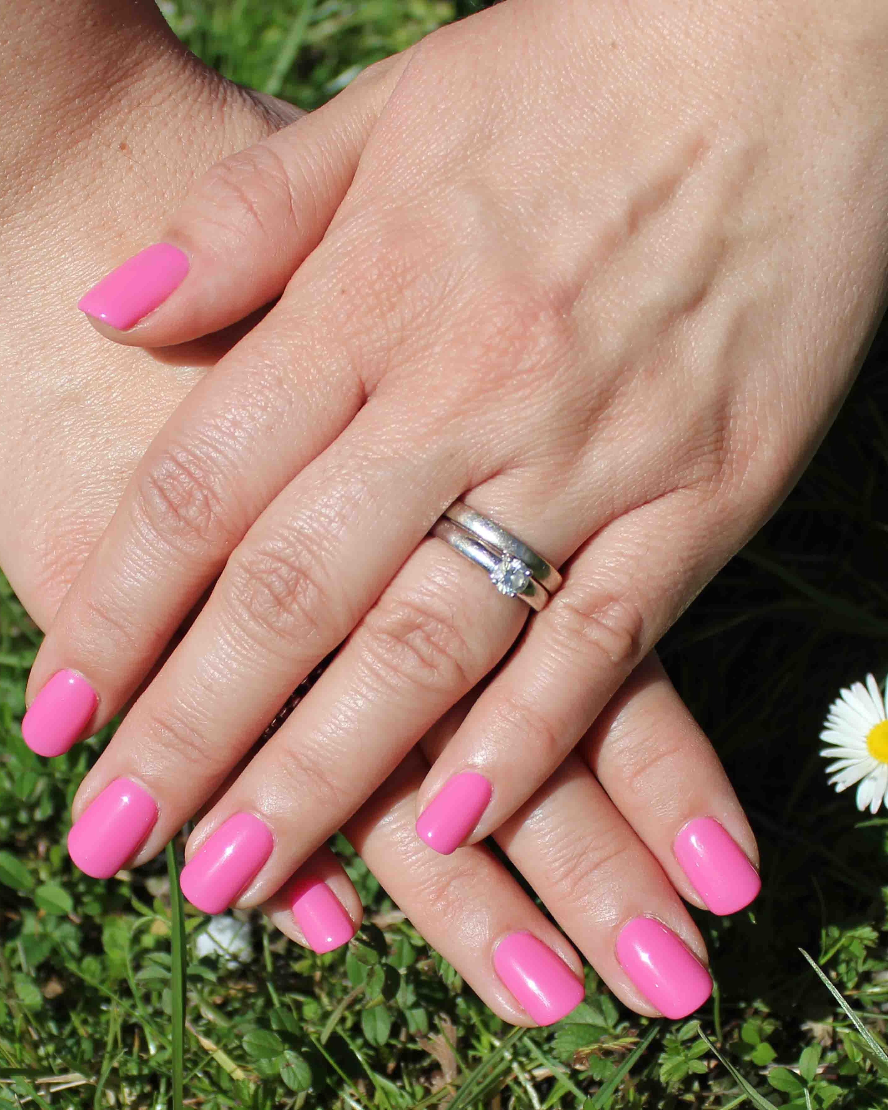 Pink gel nails