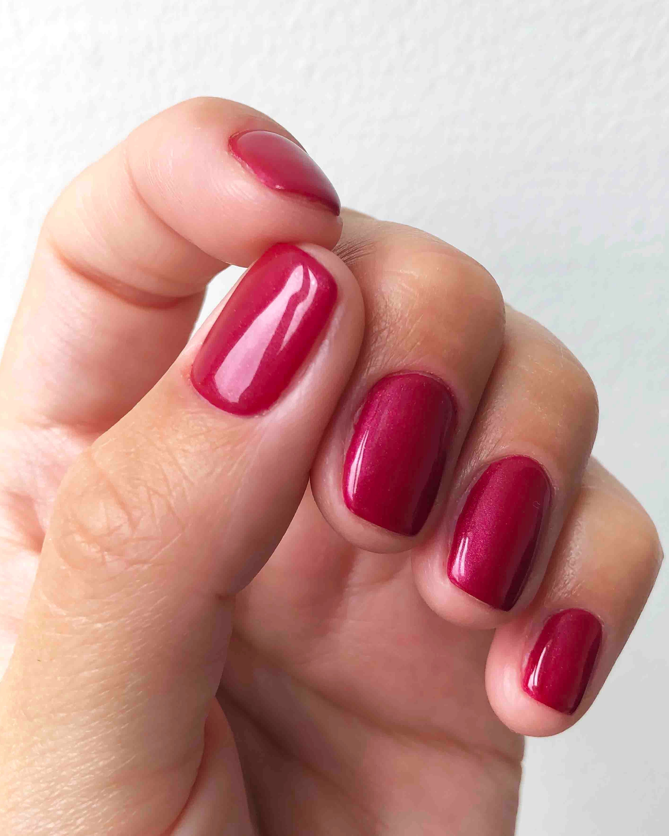 Cherry red gel nails