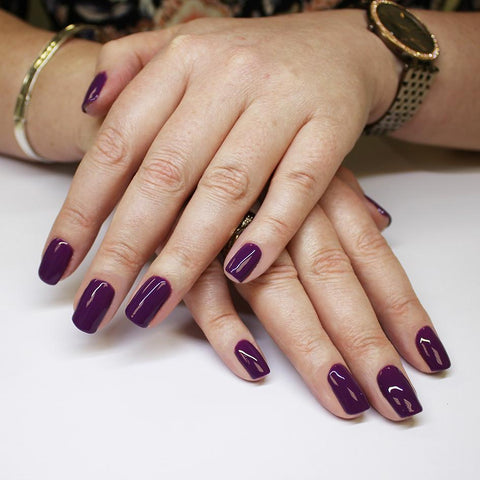 24pcs Purple Blooming False Nail Short Square Press on Nails for Nail Art  Salon | eBay