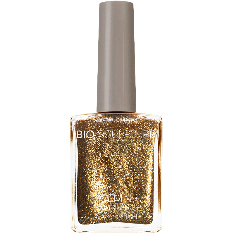 Gold glitter nail polish
