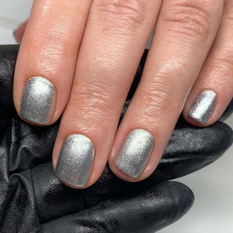 Silver nail polish