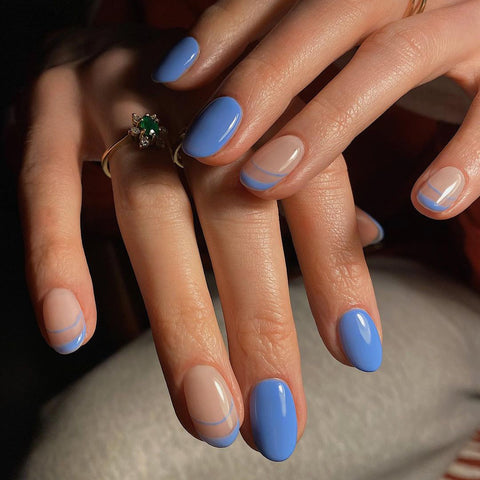 Sky blue nails