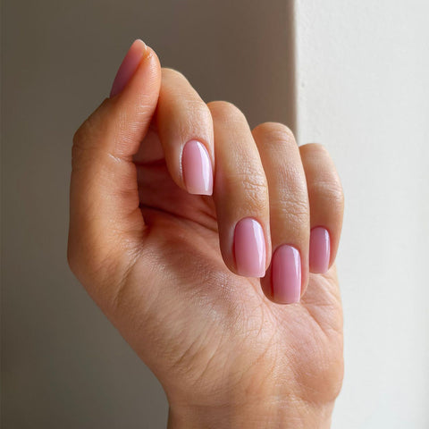 Sheer pink nails