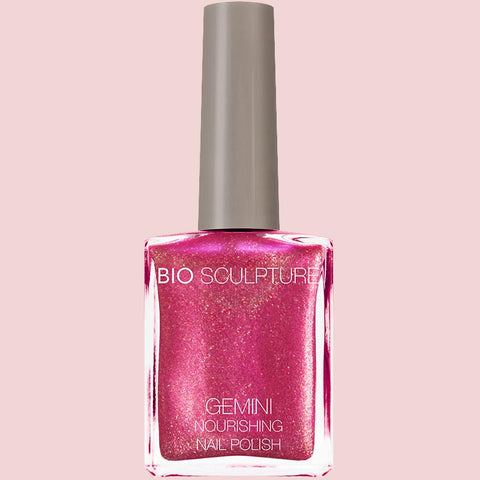 Pink shimmer nail polish