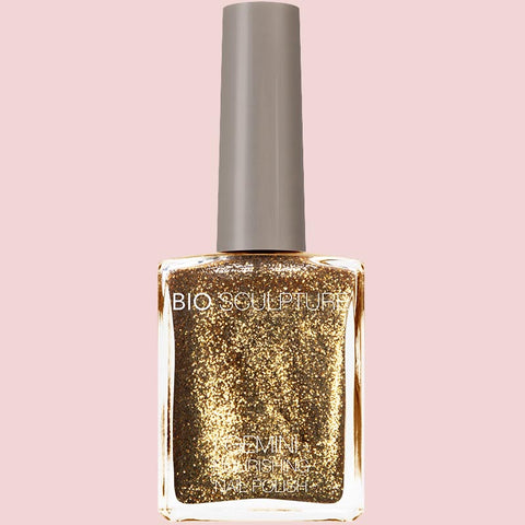 Gold glitter nail polish