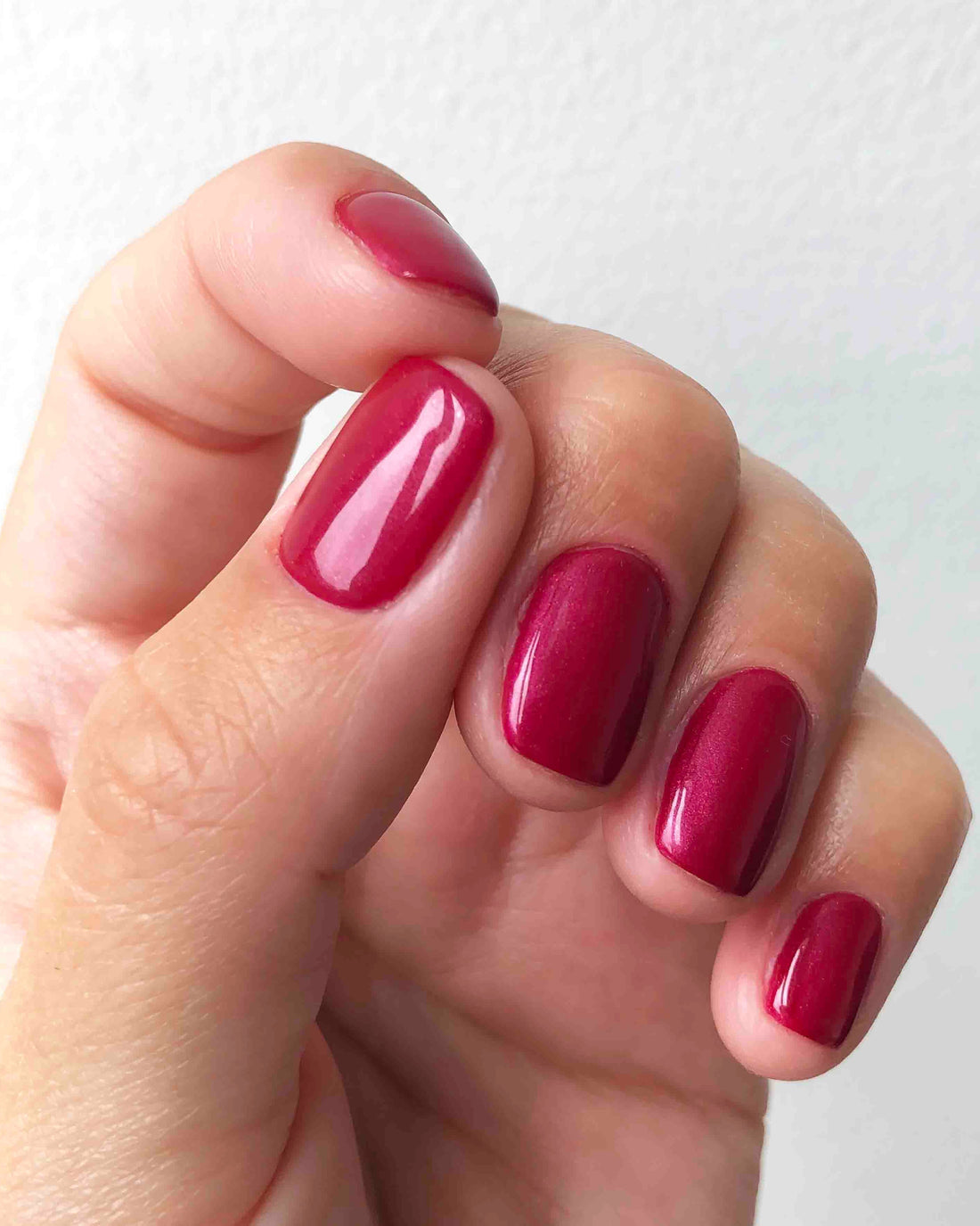 Cherry red gel nails