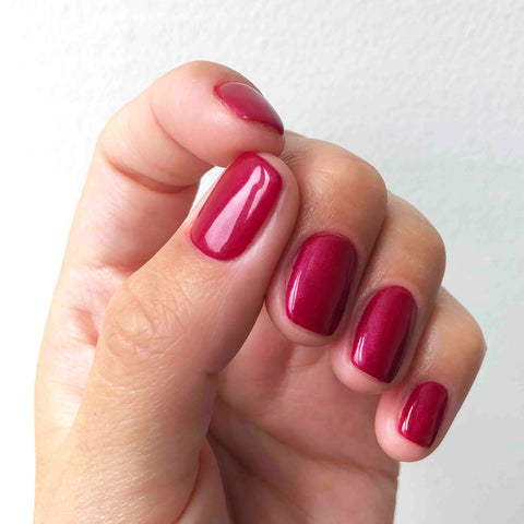 Cherry red gel nails