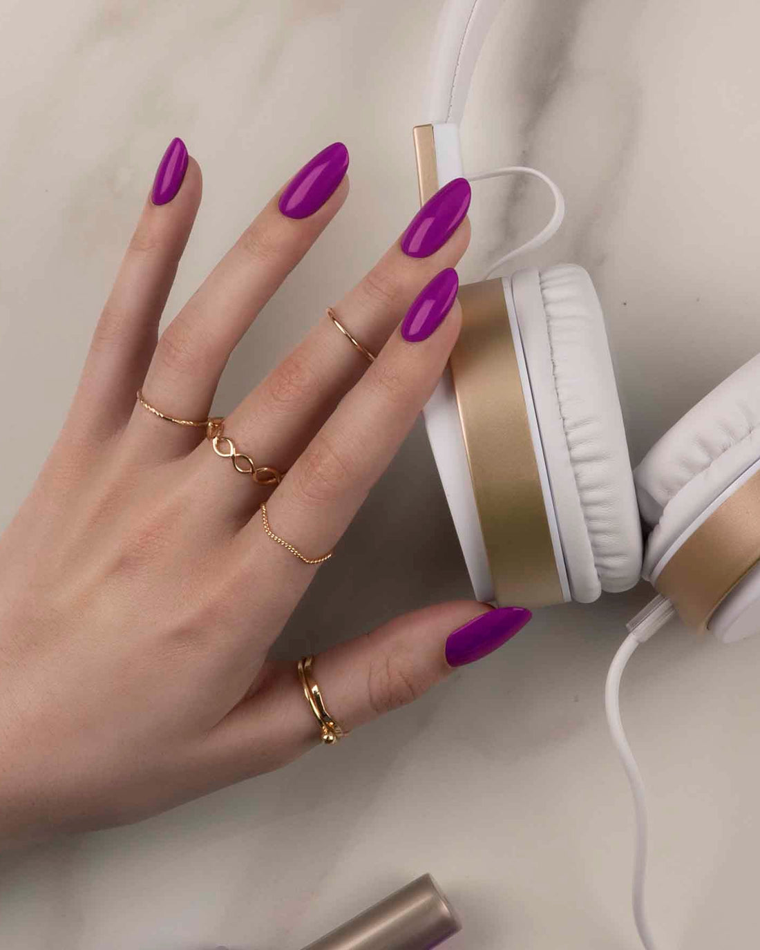Bright purple nails