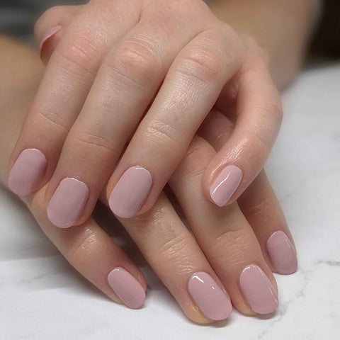 Pale pink gel nails